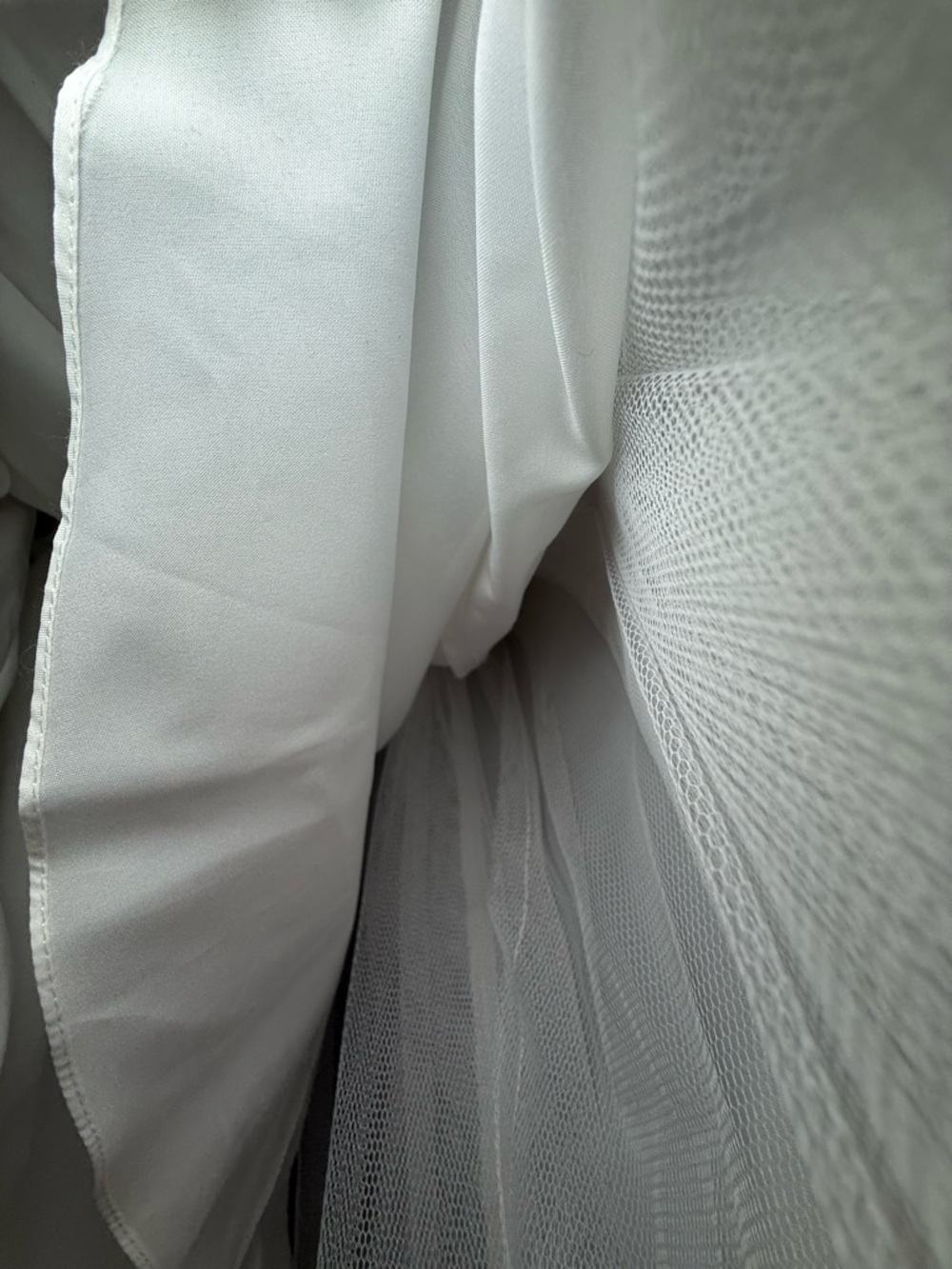 David's Bridal White Embroidered Tulle Flower Girl Dress - Picture 8 of 16